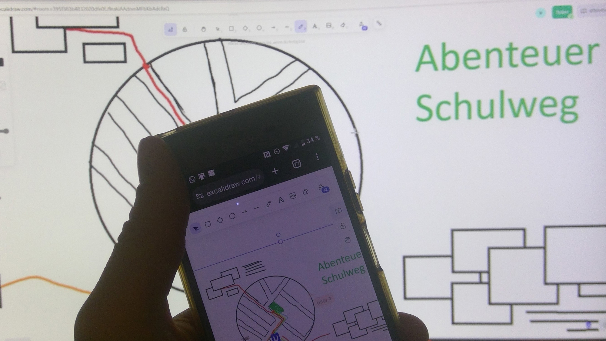 Visualisierung des Tools „Excallidraw“ auf verschiedenen Geräten